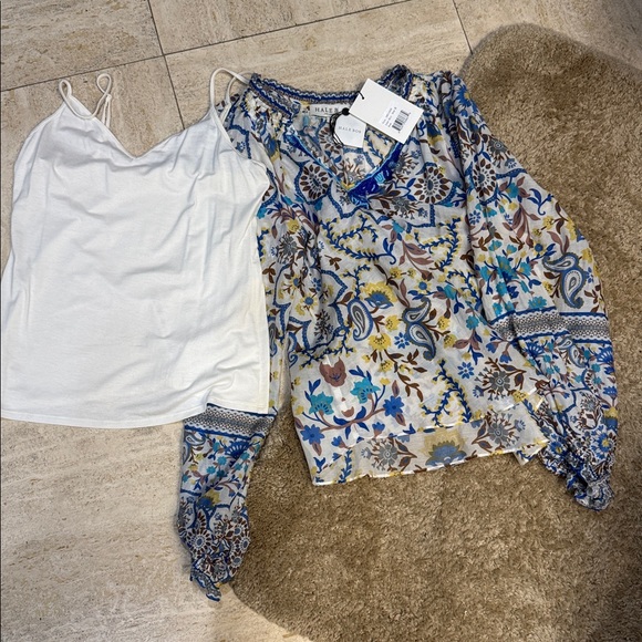 Hale Bob Blue and Yellow Floral Blouse - Picture 10 of 11